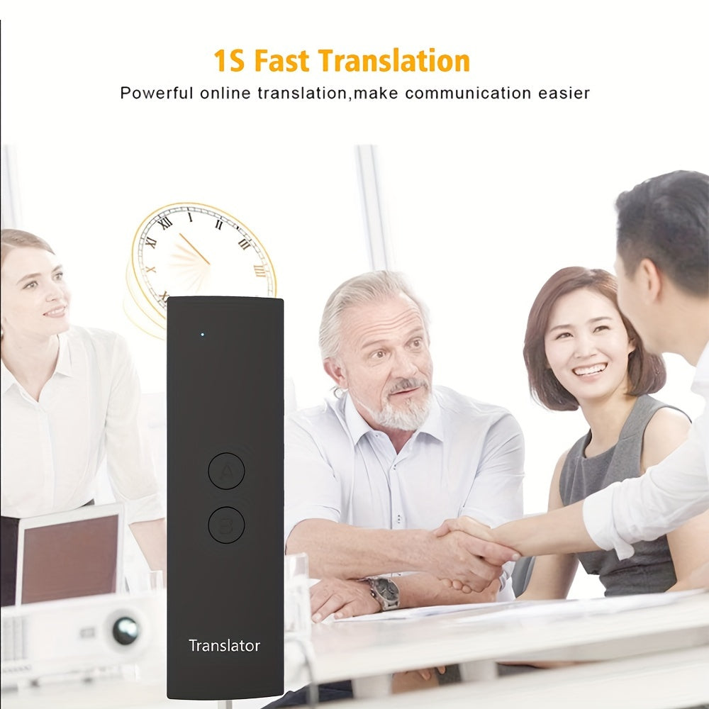 Black Portable Voice Translator Device with 69 Languages, Wireless, Rechargeable