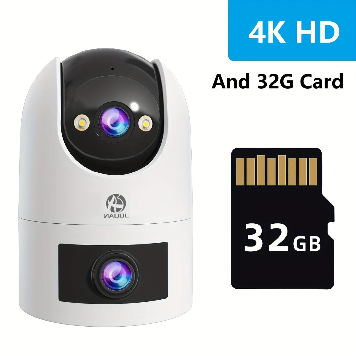 4K Ikki linzali tashqi xavfsizlik kamerası WiFi avtomatik izlash va kechqurun ko'rish bilan