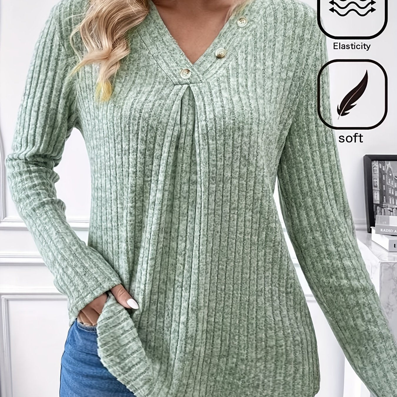 Plus Size Women's Knit Cardigan V-Neck Stripes Long Sleeve All Seasons