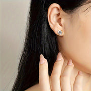 Gold Plated Moissanite Stud Earrings for Women Sterling Silver Copper Posts