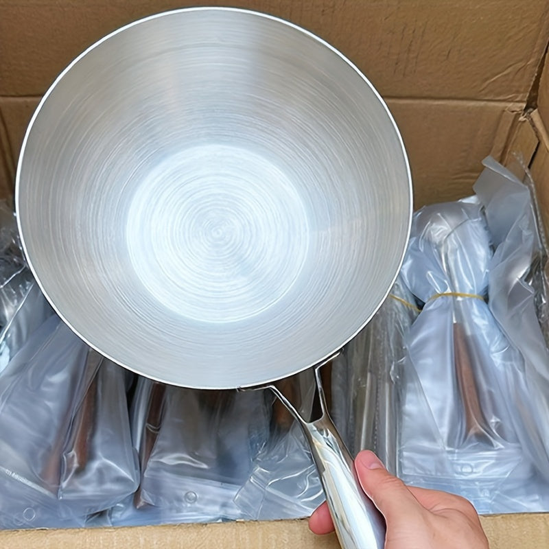 Stainless Steel Wok for Stir-Frying and Cooking Eggs, Durable Kitchen Essential