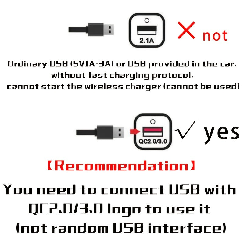 Wireless Car Charger Pad Qi Fast Charging Non Slip Phone Holder for Android iPhone