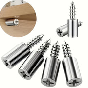 Metal Shelf Support Pegs with Anti-Slip Sleeves and Screws for Cabinets and Furniture