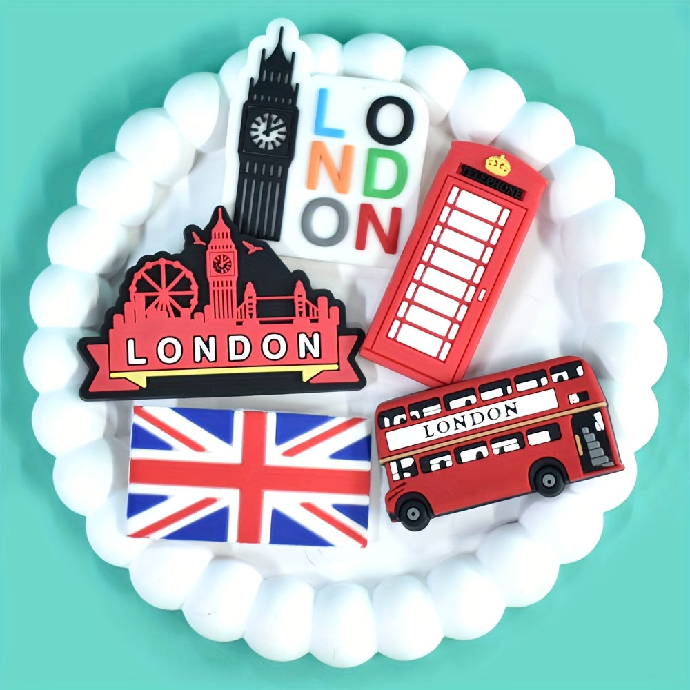 Unisex Plastic London Series Shoe Charms Set Decorative Party Gift