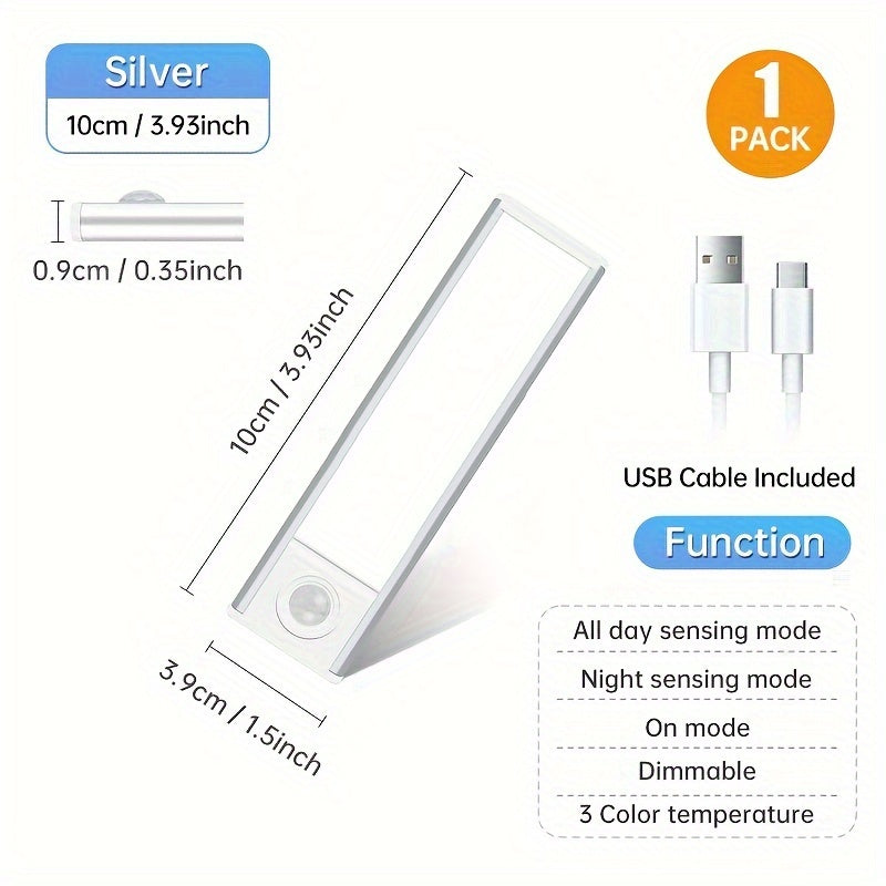 Wireless LED Motion Sensor Light for Cabinets Closets Stairs Rechargeable Battery