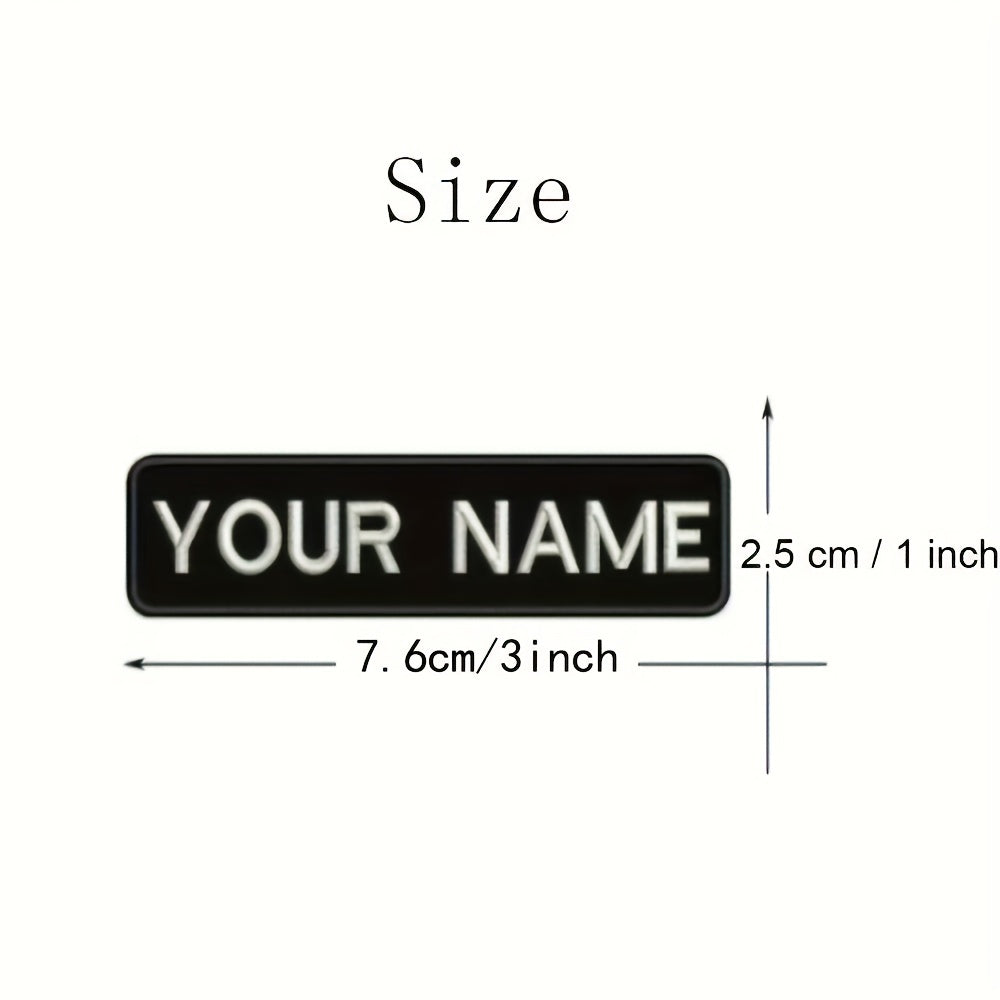Personalized Embroidered Name Patch 7.62x2.54 cm Vibrant Colors Hook and Loop for Clothing Bags Jackets
