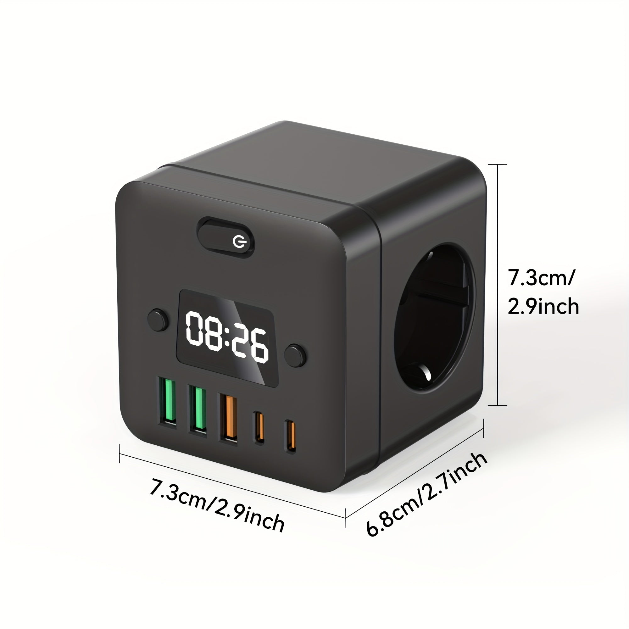 9 in 1 Power Strip with USB-C Surge Protector Wall Outlet European Standard Plug