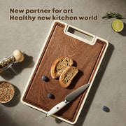 Dual-Sided Wood and PP Cutting Board with Stand and Large Handle Kitchen Tool