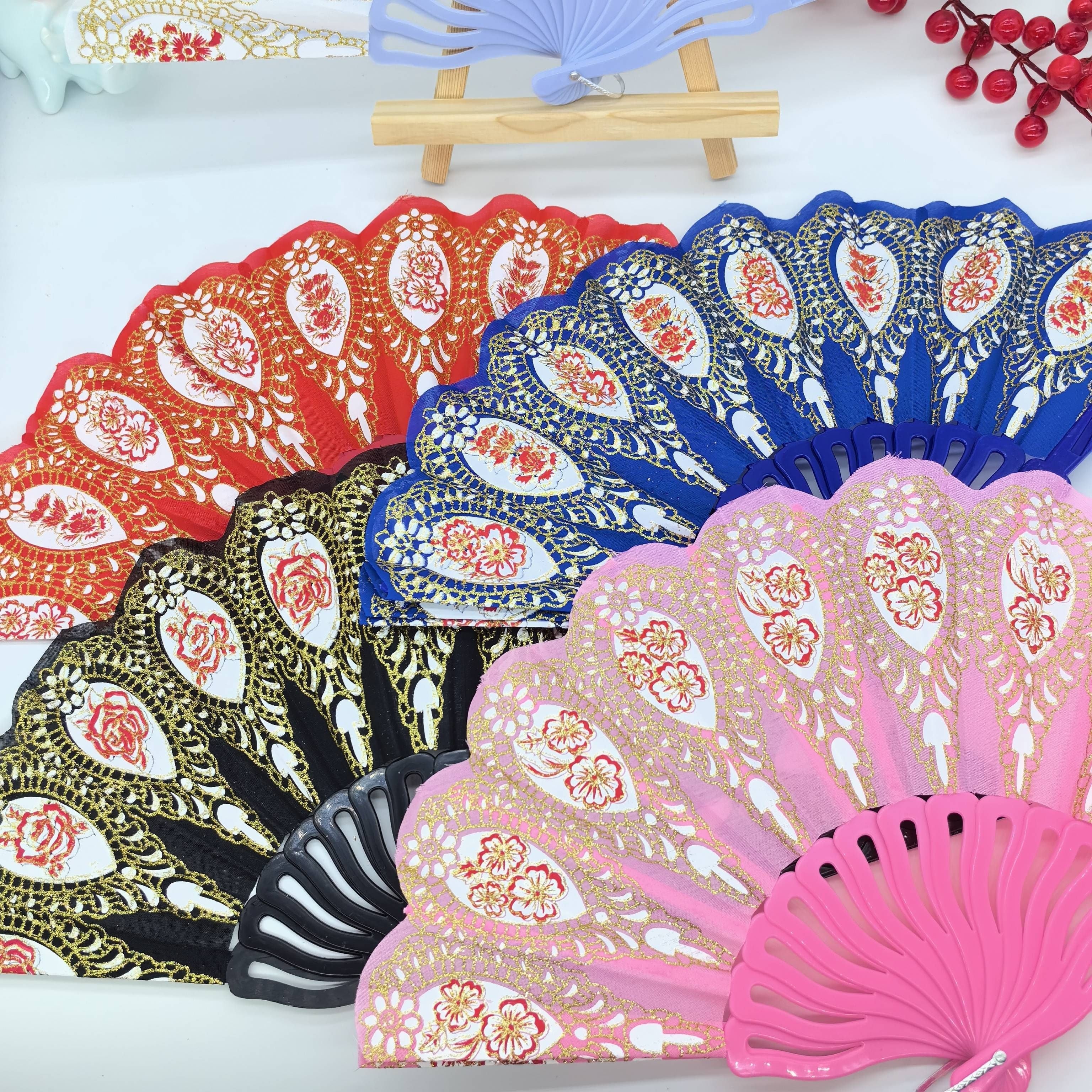 Ladies Folding Fans for Dance Performance, Carved Summer Fans, European Style
