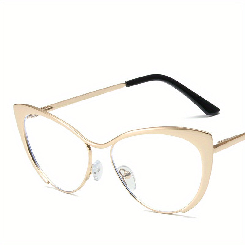 Women's Gold Cat Eye Glasses Small Frame Blue Light Reading Glasses