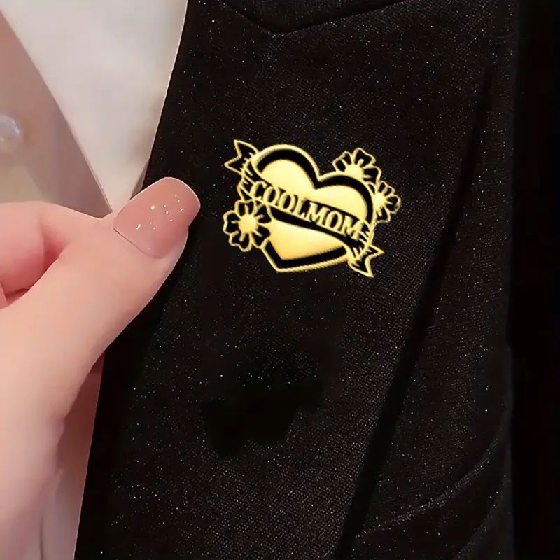 Broche de acero inoxidable con diseño boho floral, cinta y regalo de amor para mujeres y niñas