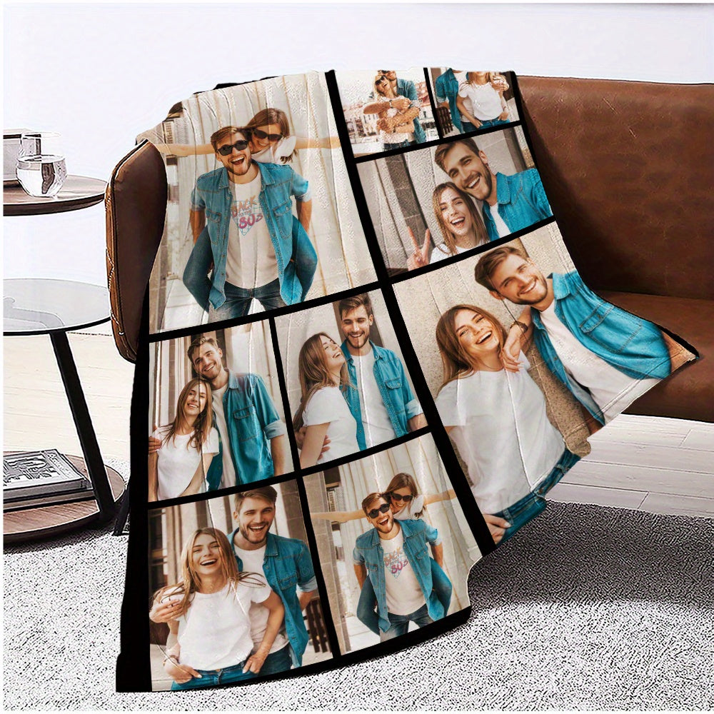 Personalized Couple Flannel Throw Blanket Soft Warm Gift for Couch Bed Camping