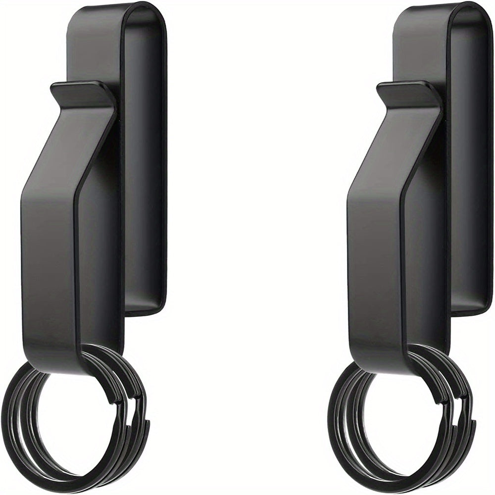 Set of 2 Heavy Duty Key Holders Belts with Metal Rings for Men, 3.8-5.7cm Keys