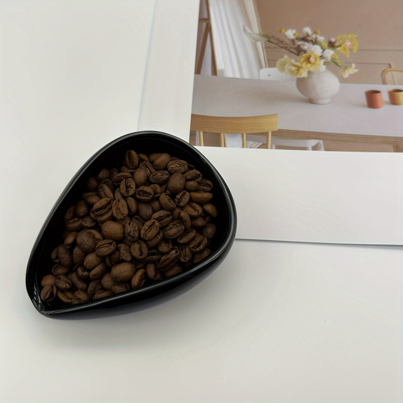 Set de bandeja medidora de granos de café negro y botella de spray de agua para amantes del café