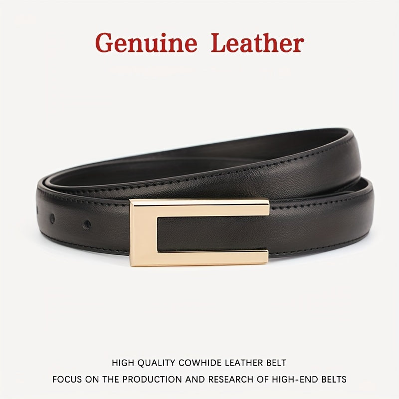 Leather Belt for Men Cowhide Formal Casual Adjustable Black Brown