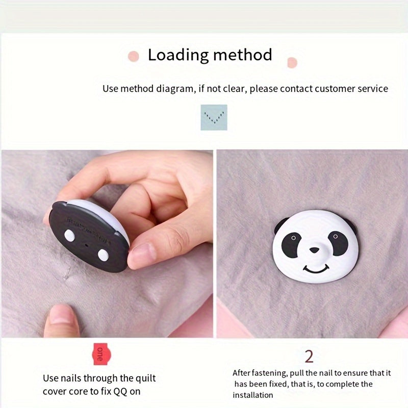 Black Panda Design Magnetic Duvet Cover Clips Reversible Bed Sheet Fasteners Non-Slip Quilt Holders