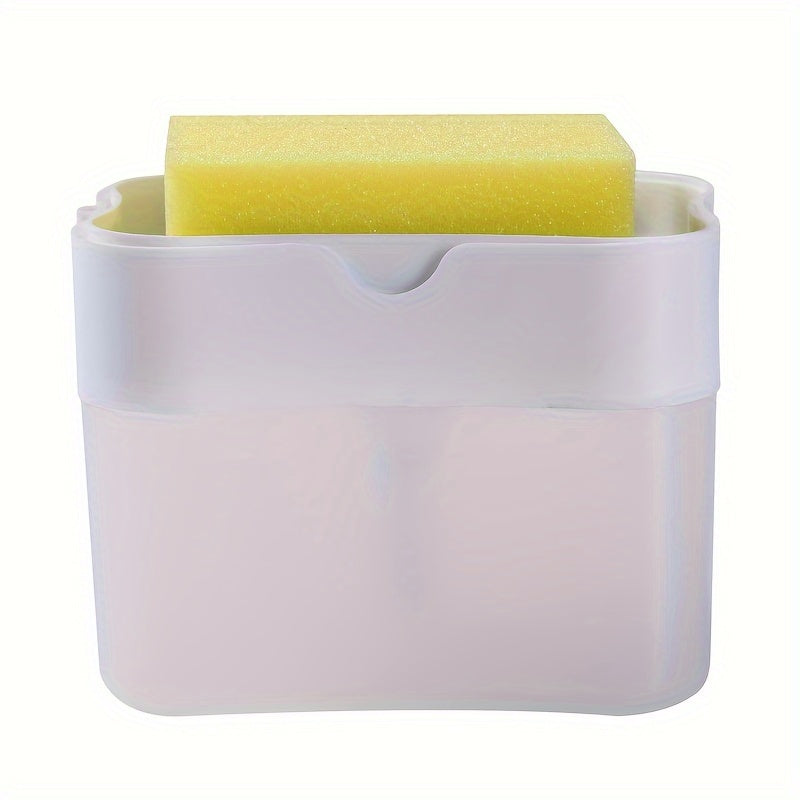 Plastic Kitchen Soap Dispenser Set with Leak-Proof Pump and Sponge Holder