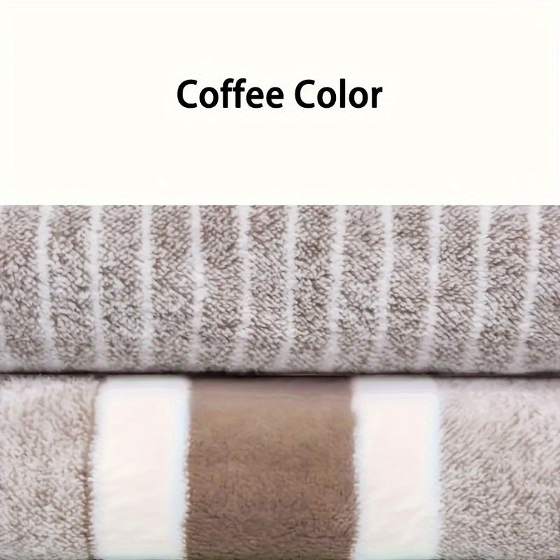 Набор из 8 полосатых коралловых велюровых полотенец, включающий 2 банных, 2 для рук и 4 для умывания