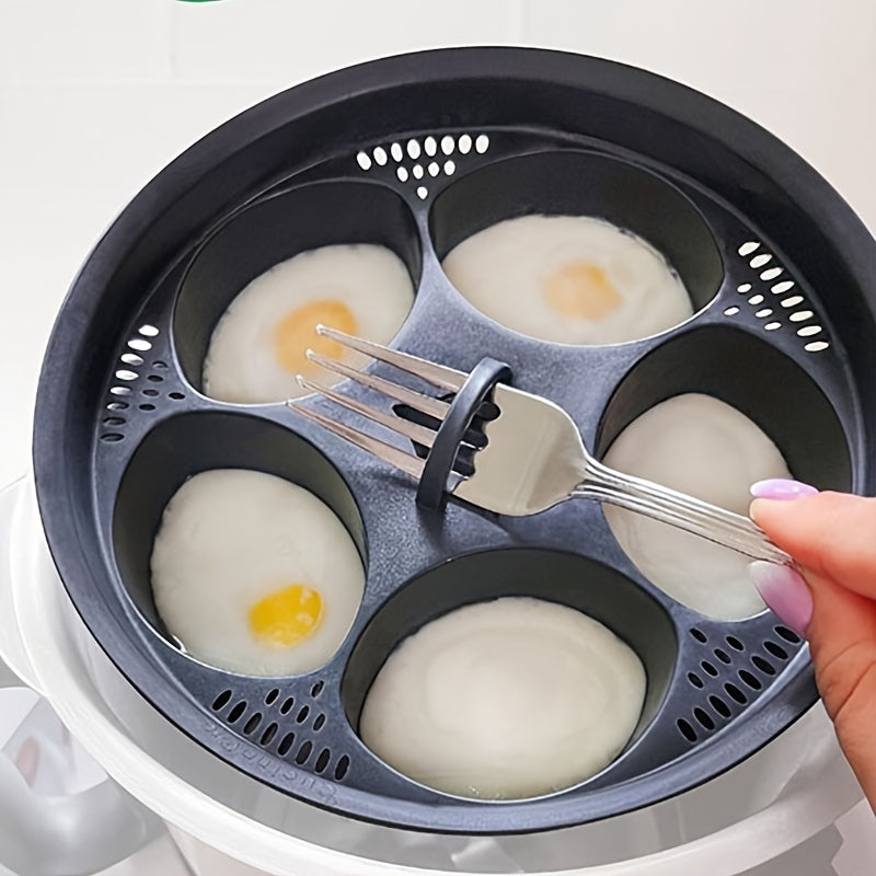 Egg Cooker with Four-Slot Egg Steamer, Poached Egg Maker, Includes Egg Boiling Pot