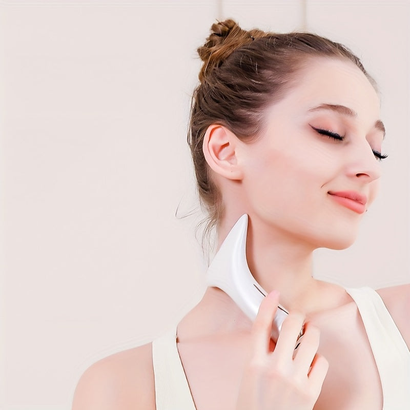 Zaryadlanadigan yuz va bo'yin massajeri, vibratsiya va isitish bilan - USB/akkumulyator bilan ishlaydi, litiy batareya kiritilgan - ayollar uchun ideal teri parvarishi sovg'asi