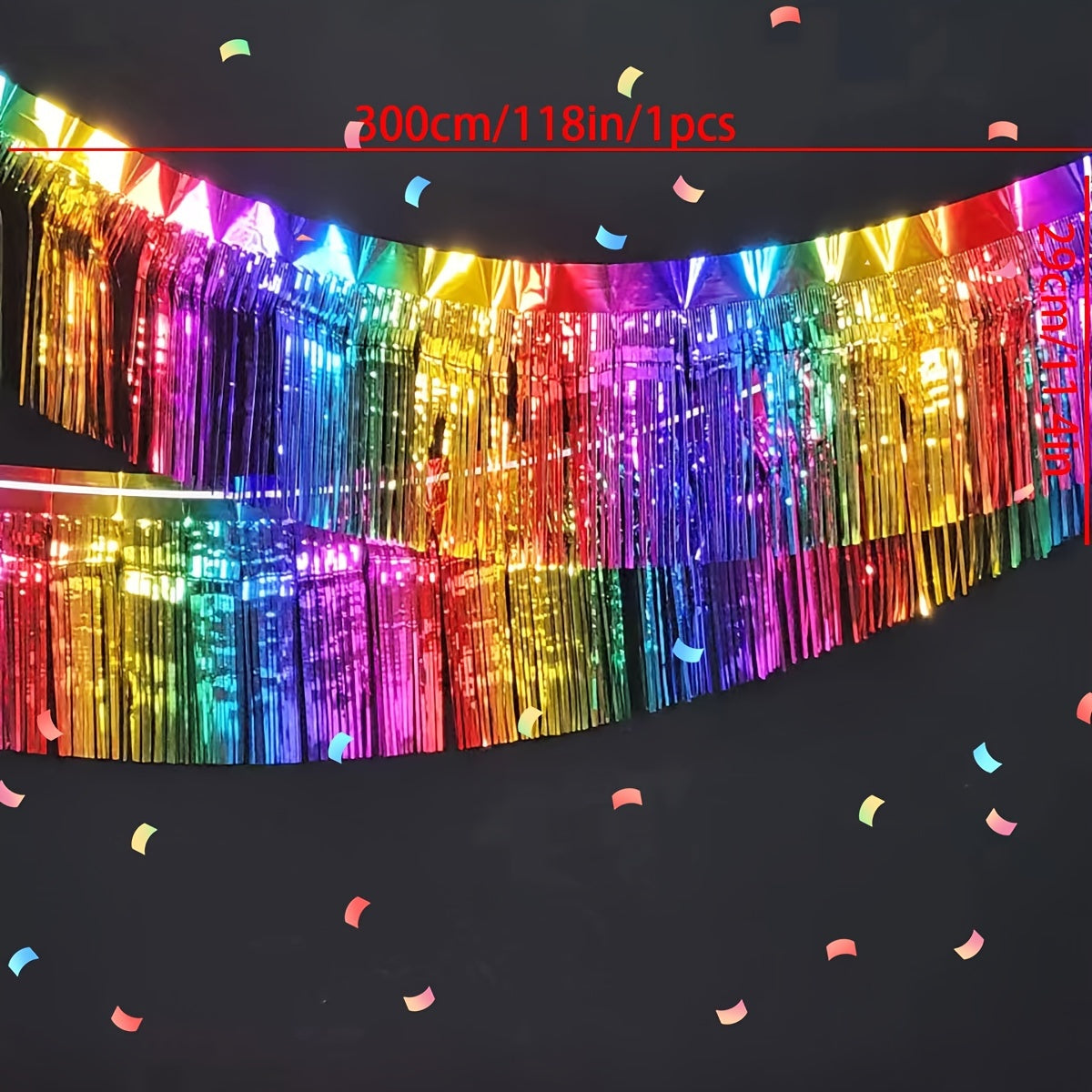 Cortina de flecos metálicos multicolores para fiestas, decoración de paredes para interiores y exteriores