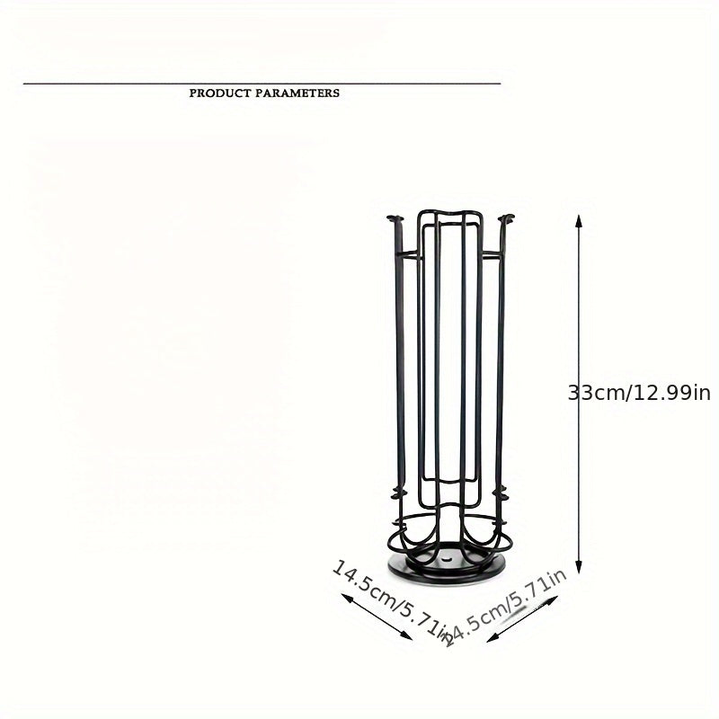 Large Capacity Rotatable Coffee Capsule Holder Rack for 24 Black Capsules
