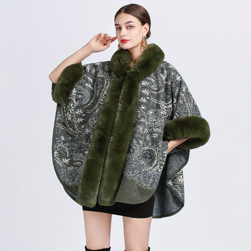 Winter Shawl Wrap Imitation Rabbit Fur Cashmere Lining 65x165cm Warm