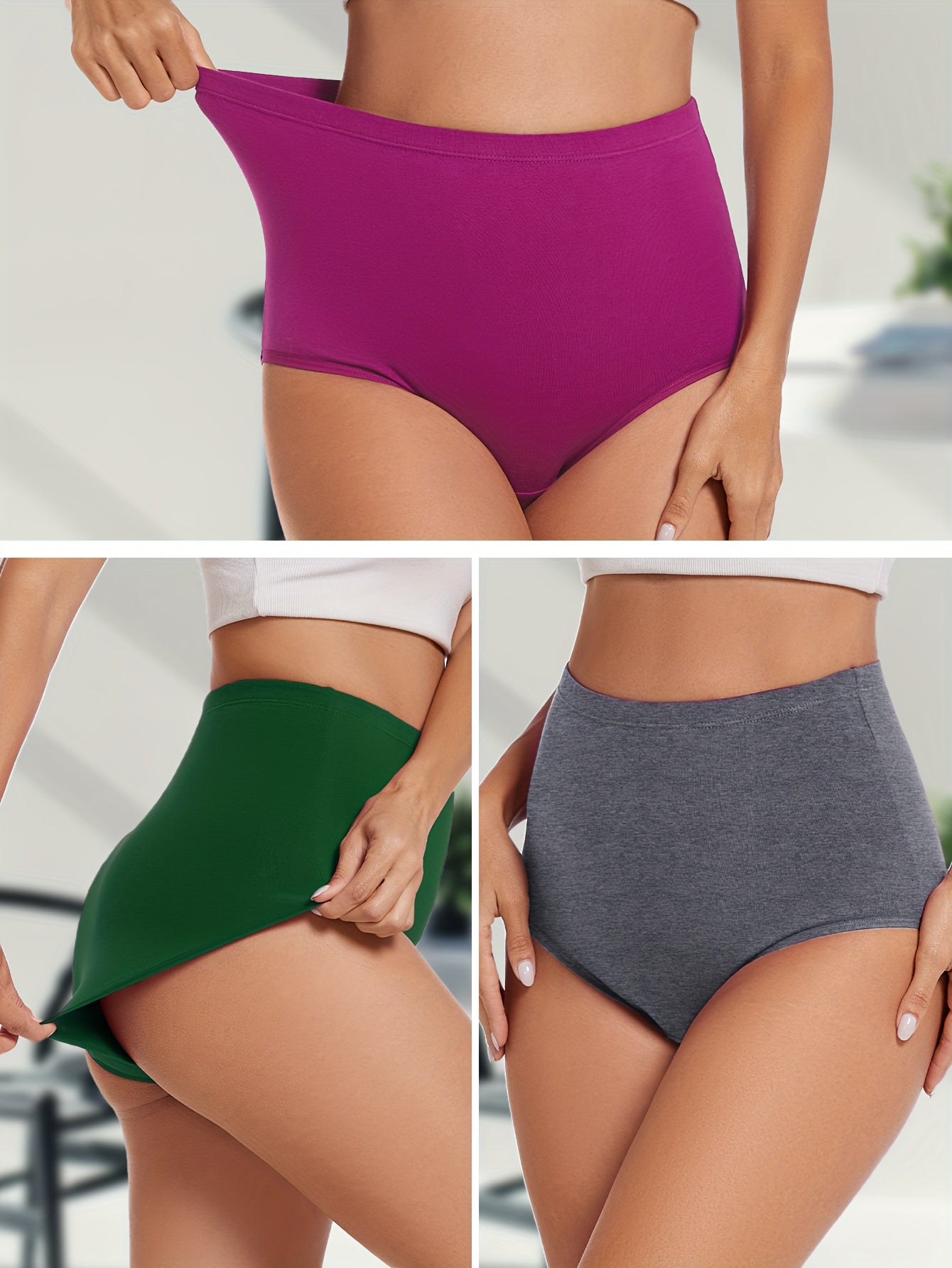 4 ta katta o'lchamdagi yuqori belli ayollar ichki kiyimlari