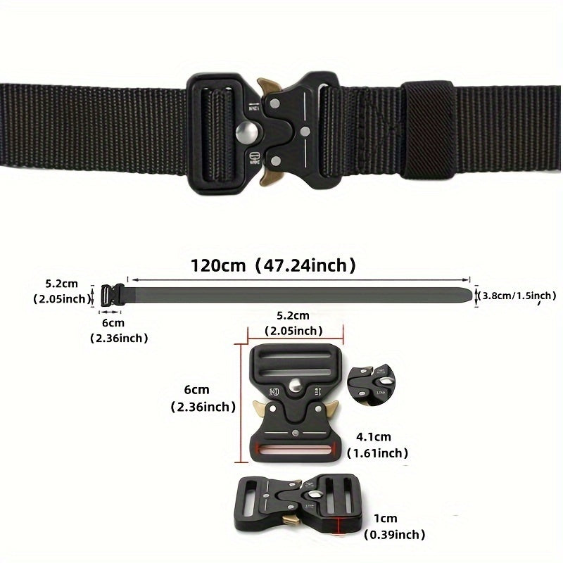 Unisex Tactical Belt with Automatic Buckle for Casual Outdoor Wear