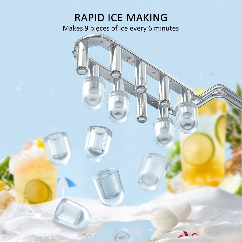 Countertop Portable Ice Maker with Handle Produces 10kg Ice in 24 Hours