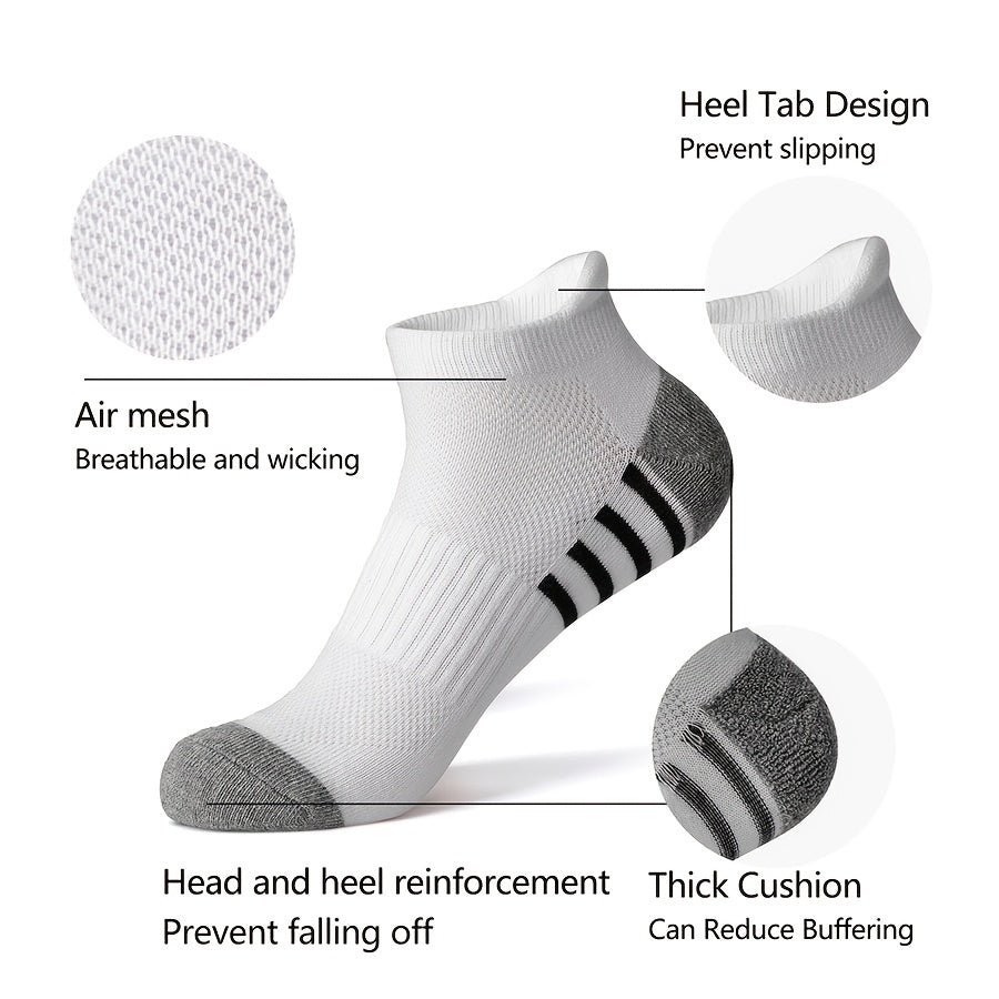 Men's Cotton Striped Sports Socks Breathable Soft Summer Fitness Pack of 12