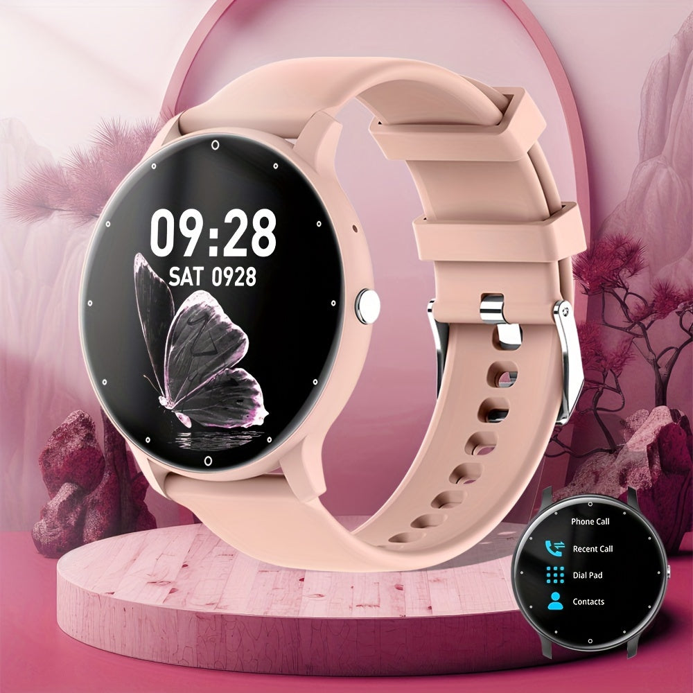 Women's Smart Watch 1.28-Inch Round Screen Fitness Tracker with 123 Sports Modes