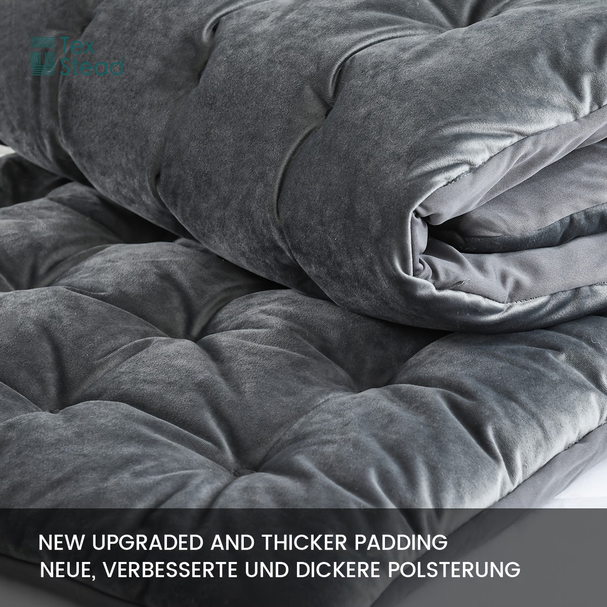 Gray Quilted Headboard Cover 1pc Polyester Machine Washable Bedroom Decor