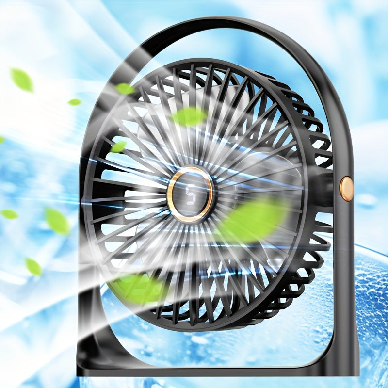 Compact USB Rechargeable Table Fan with Clip-On, Quiet 5W Personal Fan