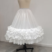 Girls Chiffon Petticoat with Stretchy Waistband 4-Layered Pleated Skirt for Princess Look