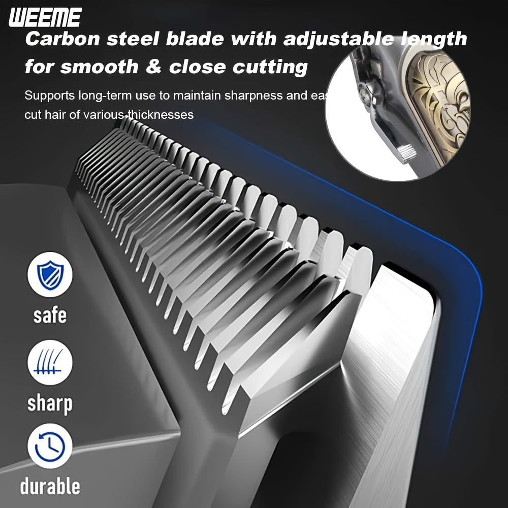 Men's Grooming Kit with Hair Clipper Trimmer Set T-Blade Beard Shaper USB Rechargeable 2400mAh