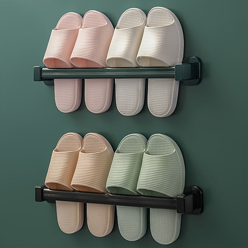 Estante para zapatillas de aluminio de larga duración, montaje en pared, para puerta de baño, antideslizante