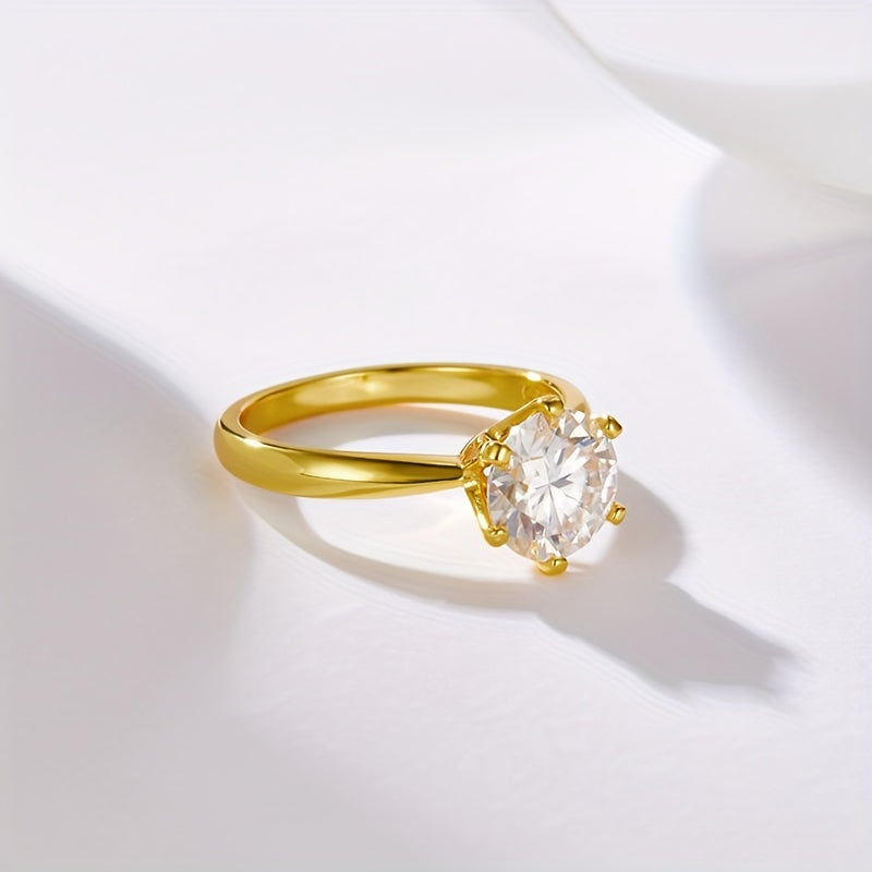 Moissanite Sterling Silver Wedding Ring for Women with Gift Box