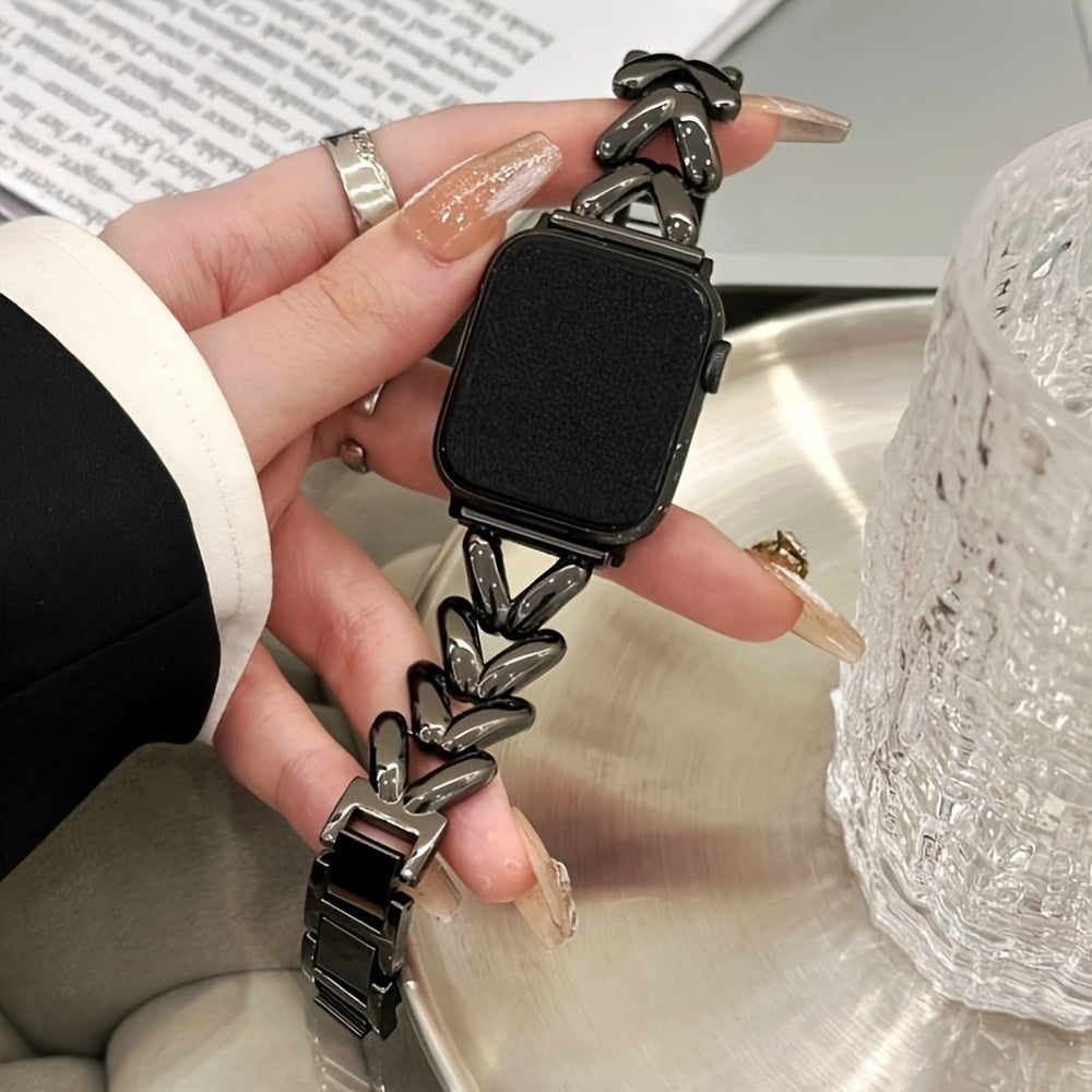 Металлический ремешок для часов с узором «елочка» для Apple Watch 38мм-45мм Совместим с Series Ultra SE 9/8/7/6/5/4/3/2/1