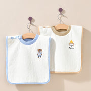 Baby Bibs Set with Cartoon Washcloth and Waterproof Feeding Bib for Newborns and Toddlers