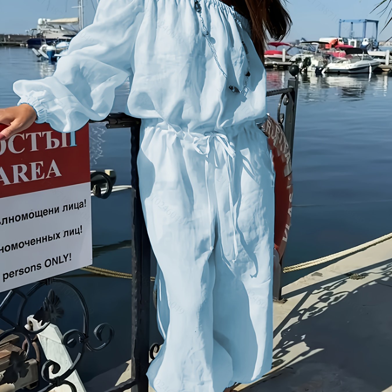 Mono de mujer de talla grande con hombros descubiertos y pantalón ancho, transpirable y casual para verano