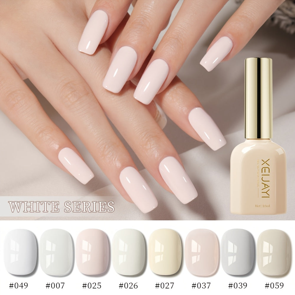 Women's Nail Polish Gel Set 8 Colors White Nude Long-lasting Durable