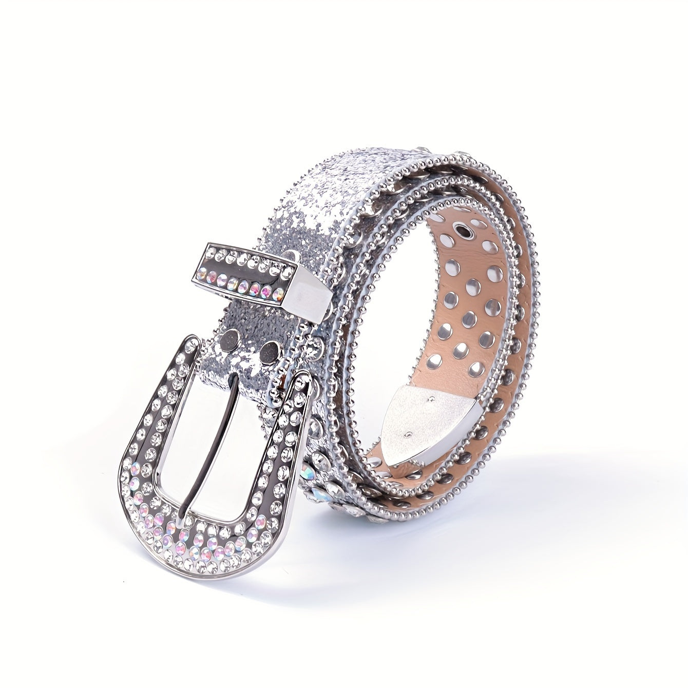 Ayollar uchun Rhinestone G'arbiy Qo'riqchi Belbog'i, Studded Bling PU charm bilan