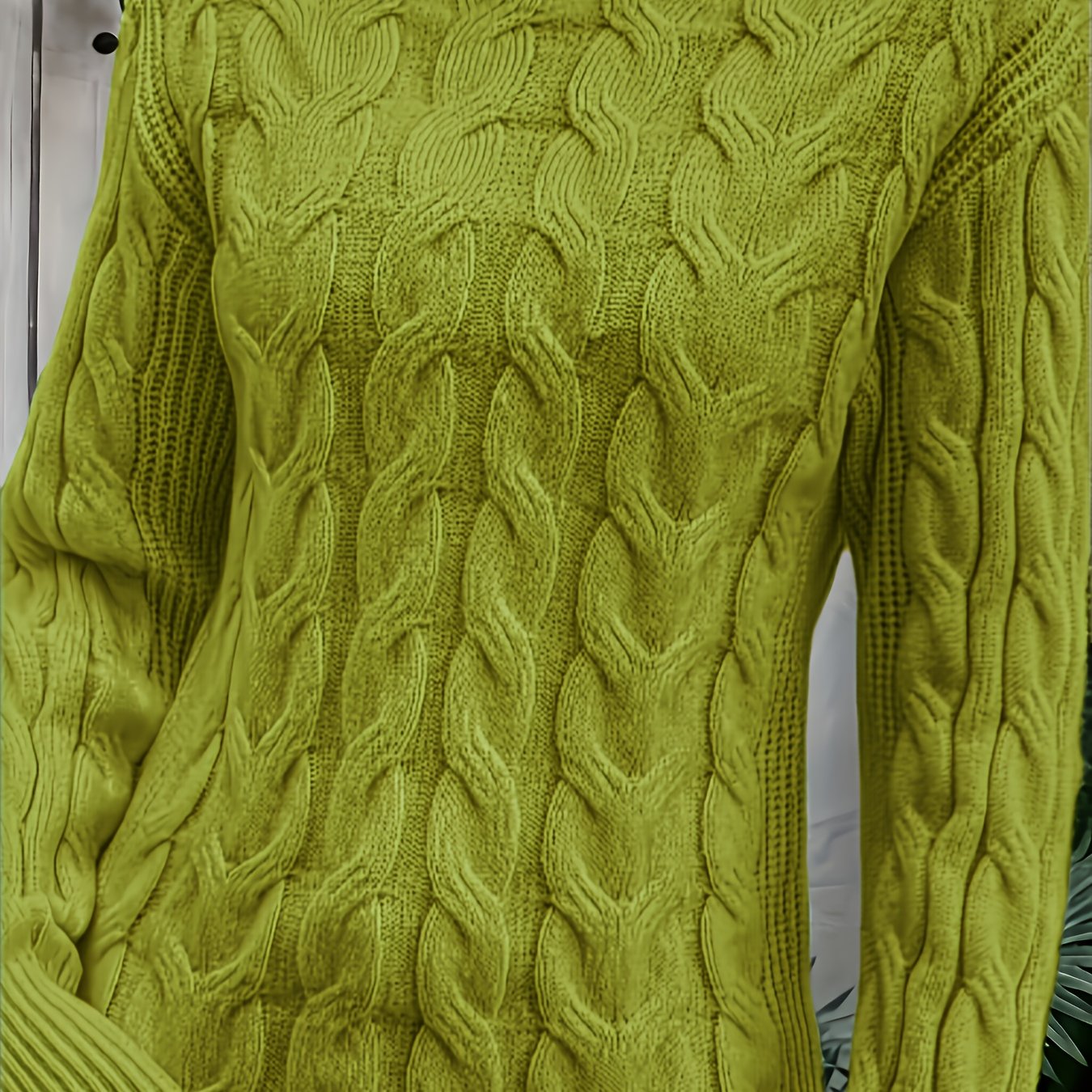 Women's High Neck Sweater Acrylic Polyester Knit Long Sleeve Top