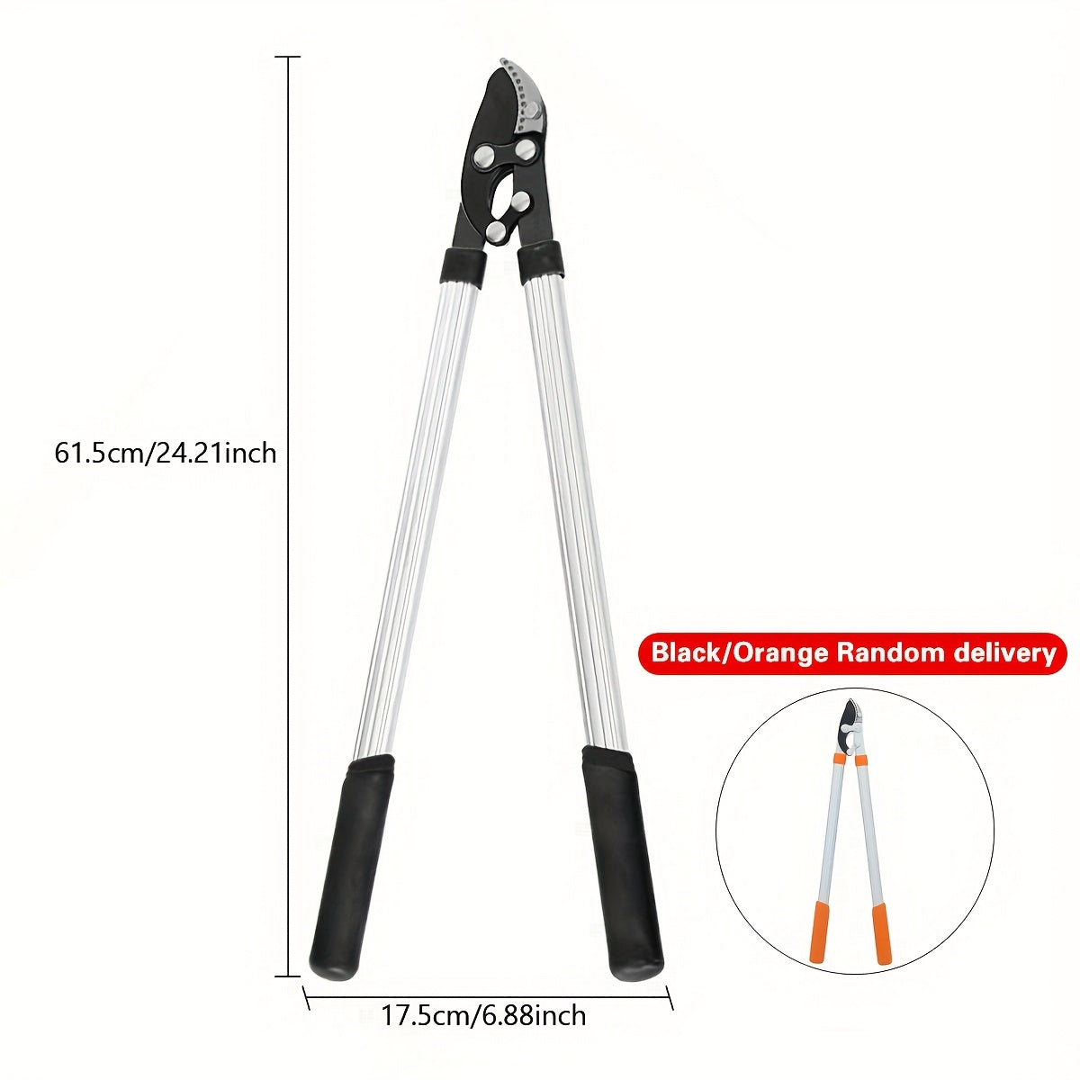 Long-Handled Garden Pruning Shears for Hedges and Branches with Carbon Steel Blades
