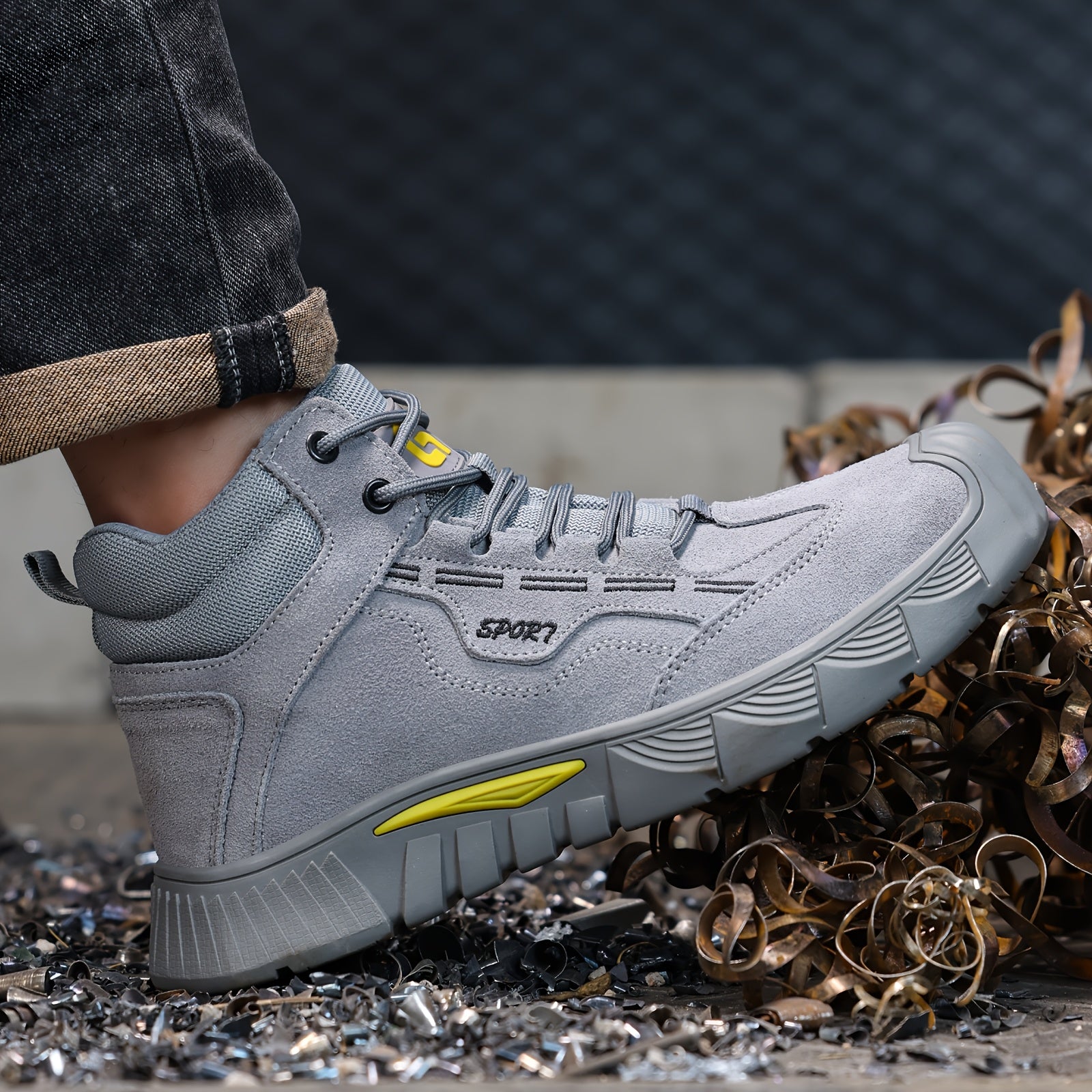 Men's Safety Shoes Waterproof Steel Toe Impact Puncture Resistant Durable Rubber Sole