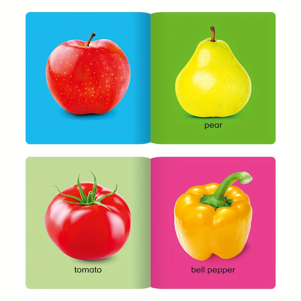 Set of 10 Children's Object Recognition Books in English with Apple Covers