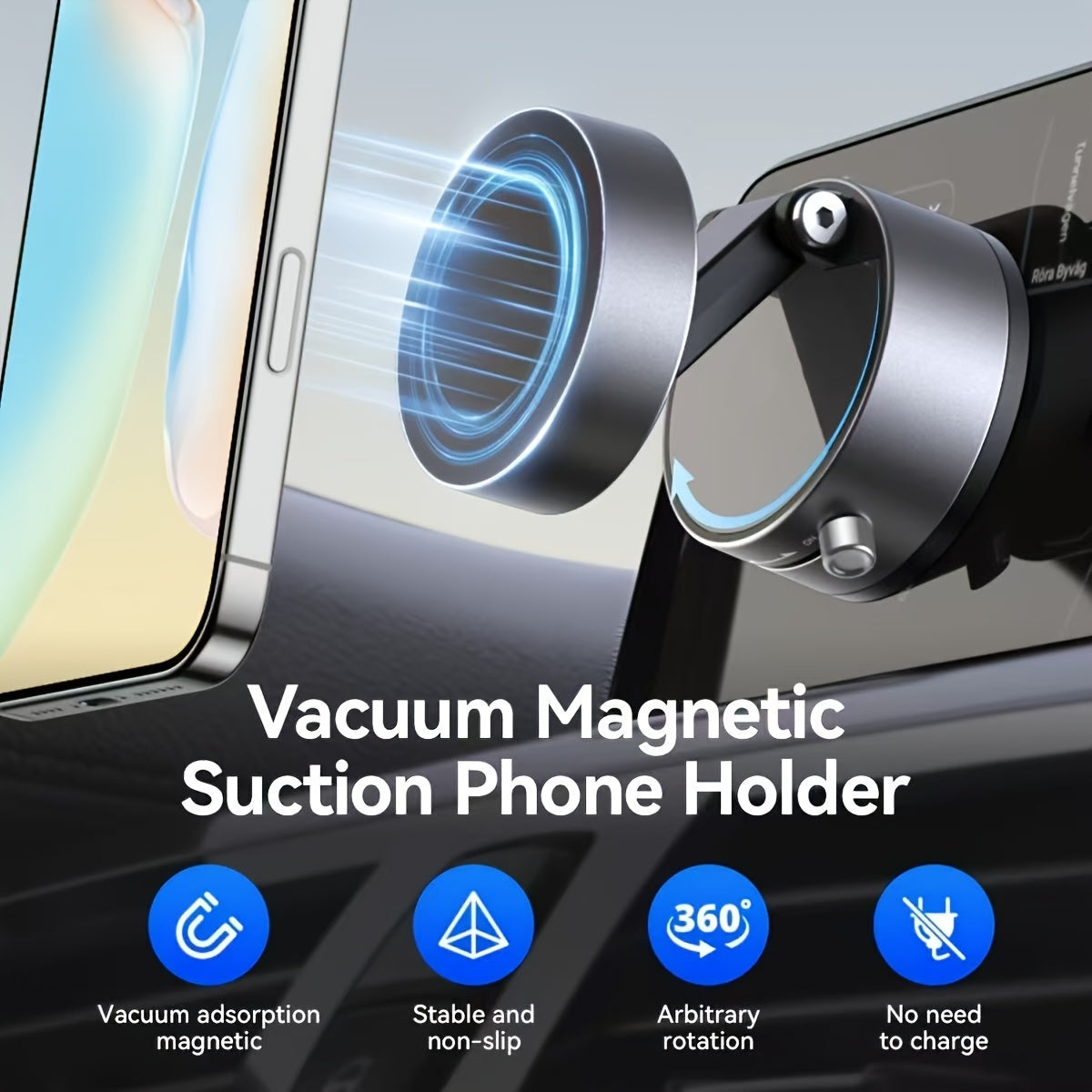 Avtomobil va uy uchun ko‘p funksiyali, bukadigan magnitli vakuum tutgich