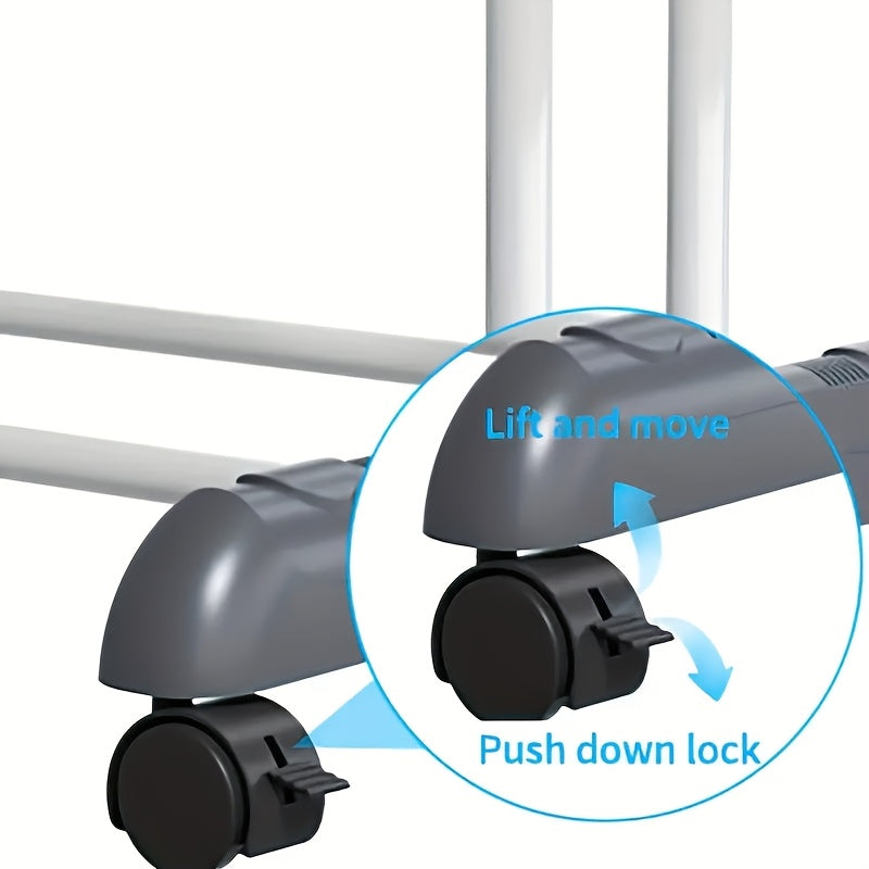 4-Tier Stainless Steel Clothes Drying Rack Foldable with Removable Hanger Indoor Outdoor