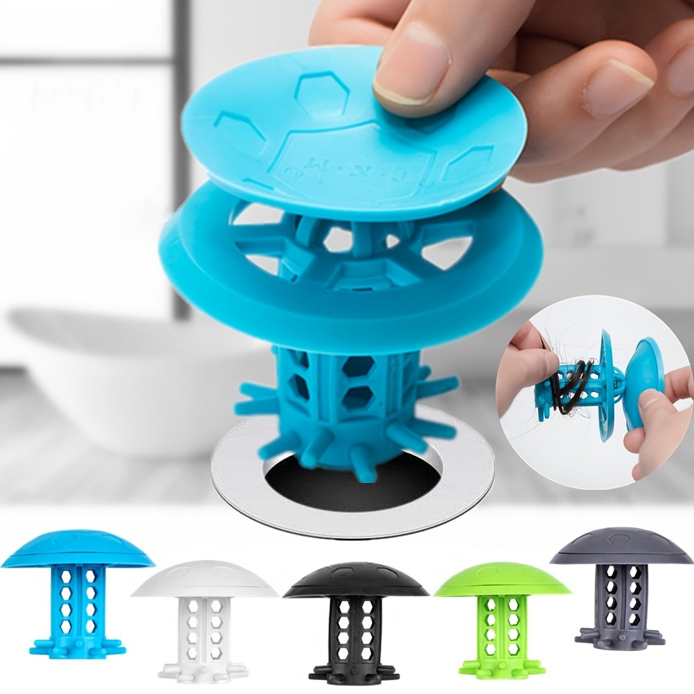 Filtro para cabello en desagüe para bañera y lavabo, conjunto 2 en 1, reutilizable, fácil de limpiar